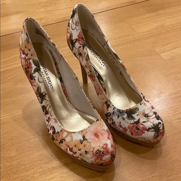 Christian Siriano Floral Heels Payless Fall Spring Shoes Wedding Size 8 Pinks - Picture 1 of 16